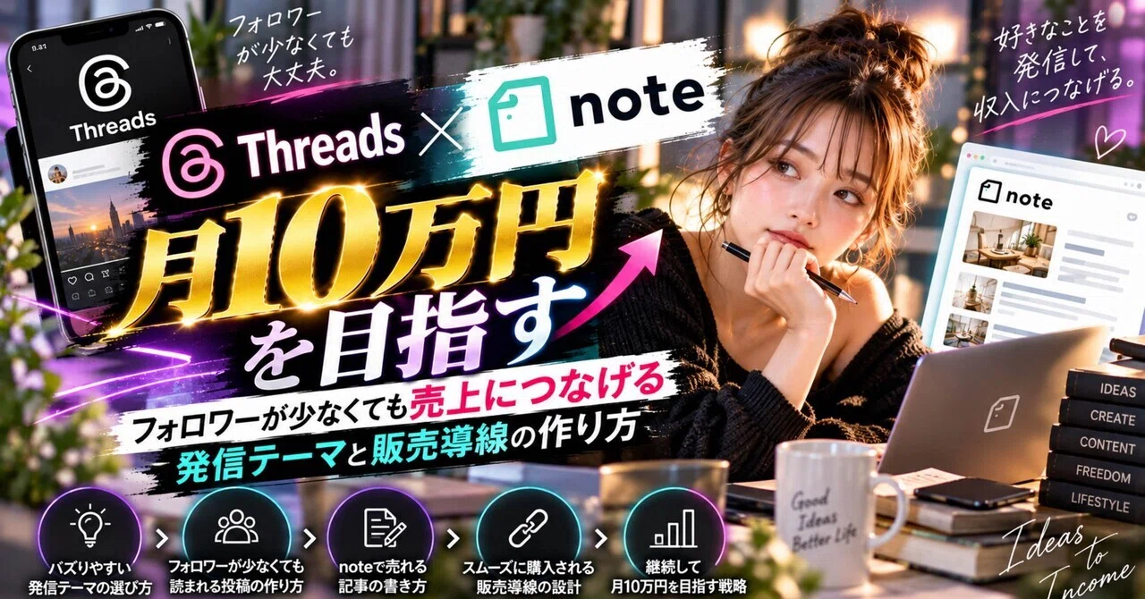 [Aiming for 100,000 yen per month with Threads x note] How to create ...