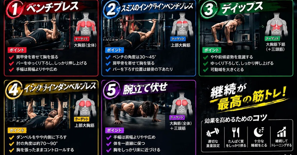 [Must-See for Beginners] 5 Recommended Chest Exercises! Movements to ...