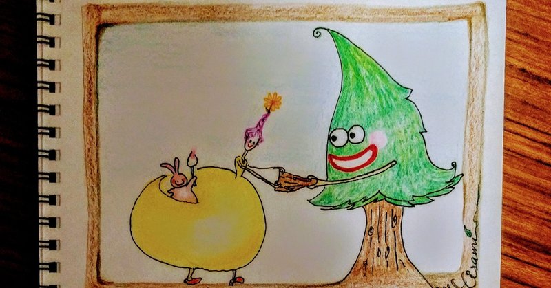 Hiddenには夢がある 英語絵本３ページ目ーhidden Asked Mr Tree For The Bark To Make A Sketchbookースケッチブックを作るためmr に木の皮を ぴっつ Note