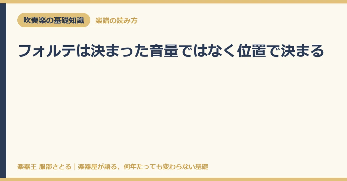 [Basic Knowledge] Forte is determined by position, not a fixed volume ...