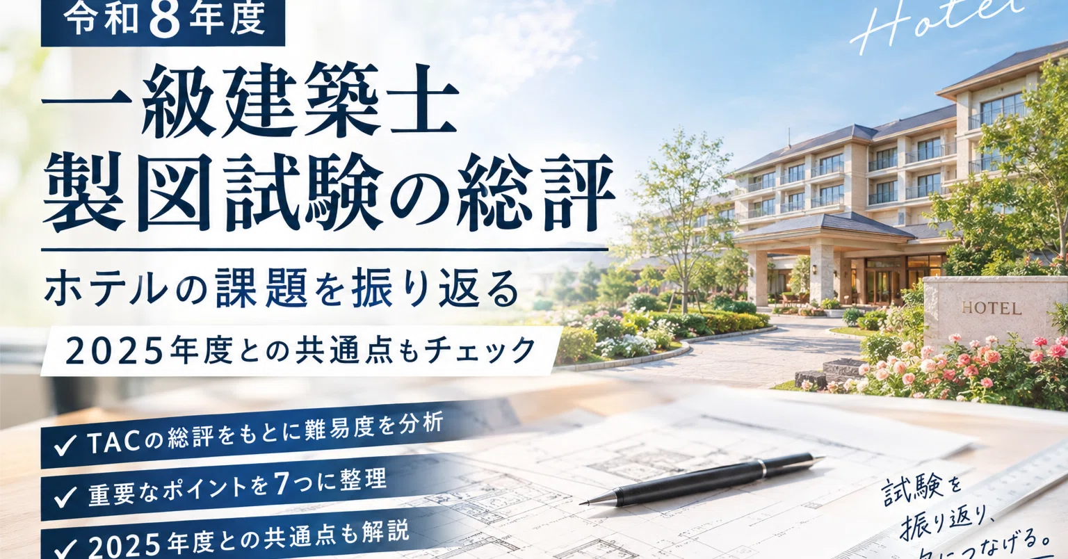 令和8年度】一級建築士製図試験の総評｜ホテルの課題を振り返る・2025