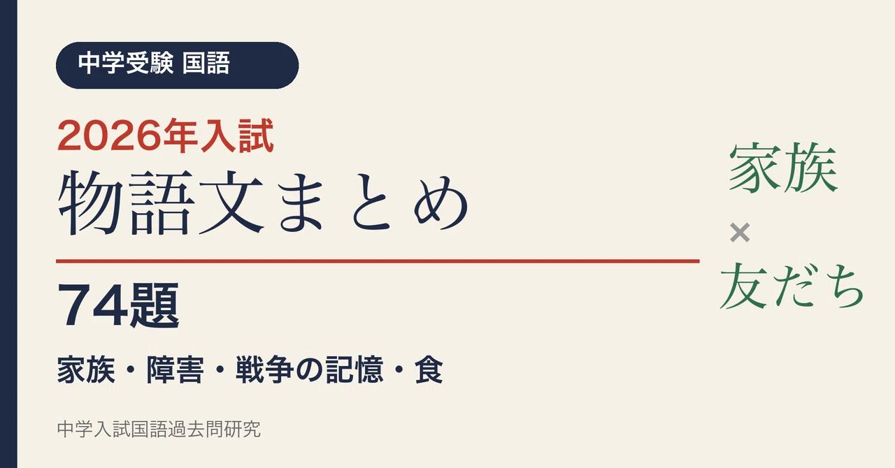 Summary of 2026 Junior High School Entrance Exam Japanese Narrative ...