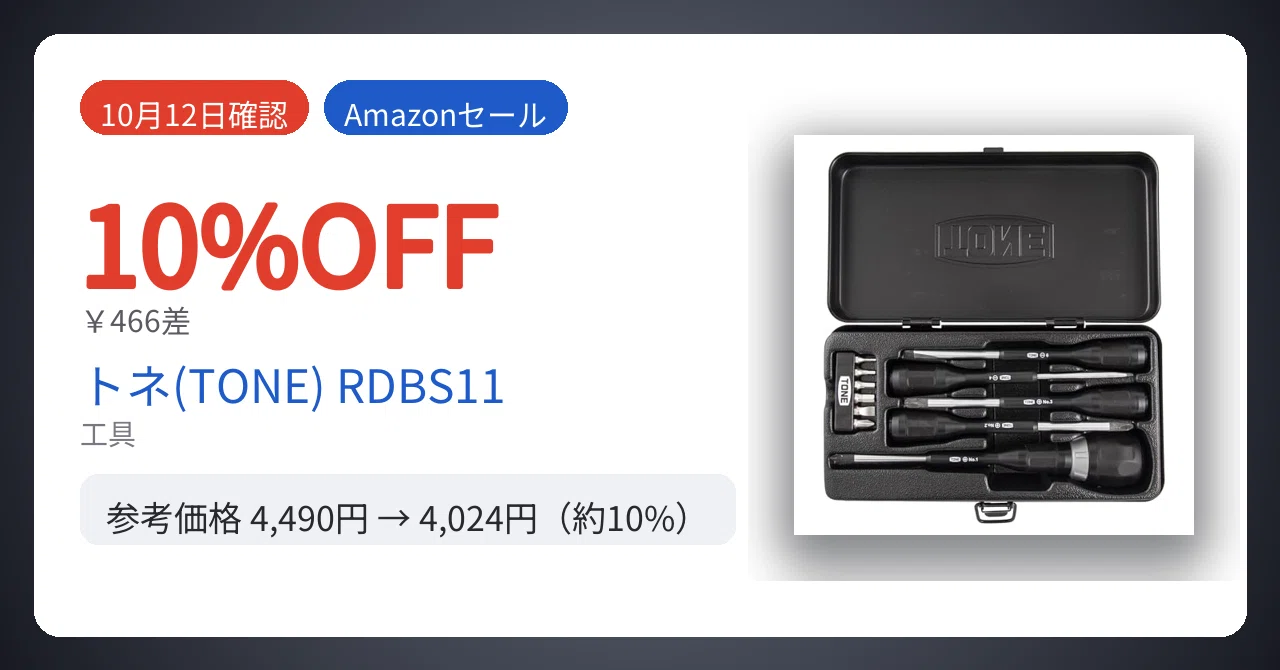 [Confirmed Oct 12] 466 yen difference. TONE ball ratchet screwdriver ...