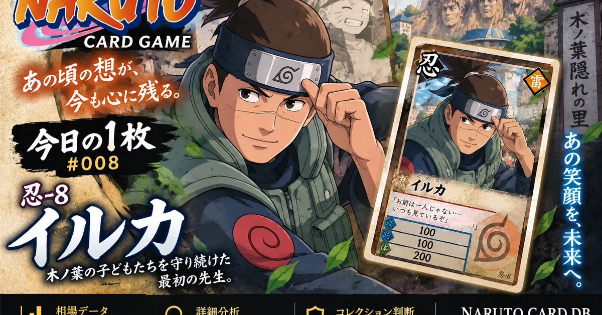 NARUTO旧カード #008】忍-8 イルカ｜SOLD中央値500円。絵違いに注意