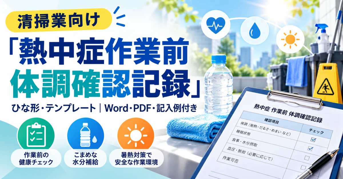 Sample Form C.pdf Heatstroke Pre-Work Health Check Record Template for Cleaning Services ...