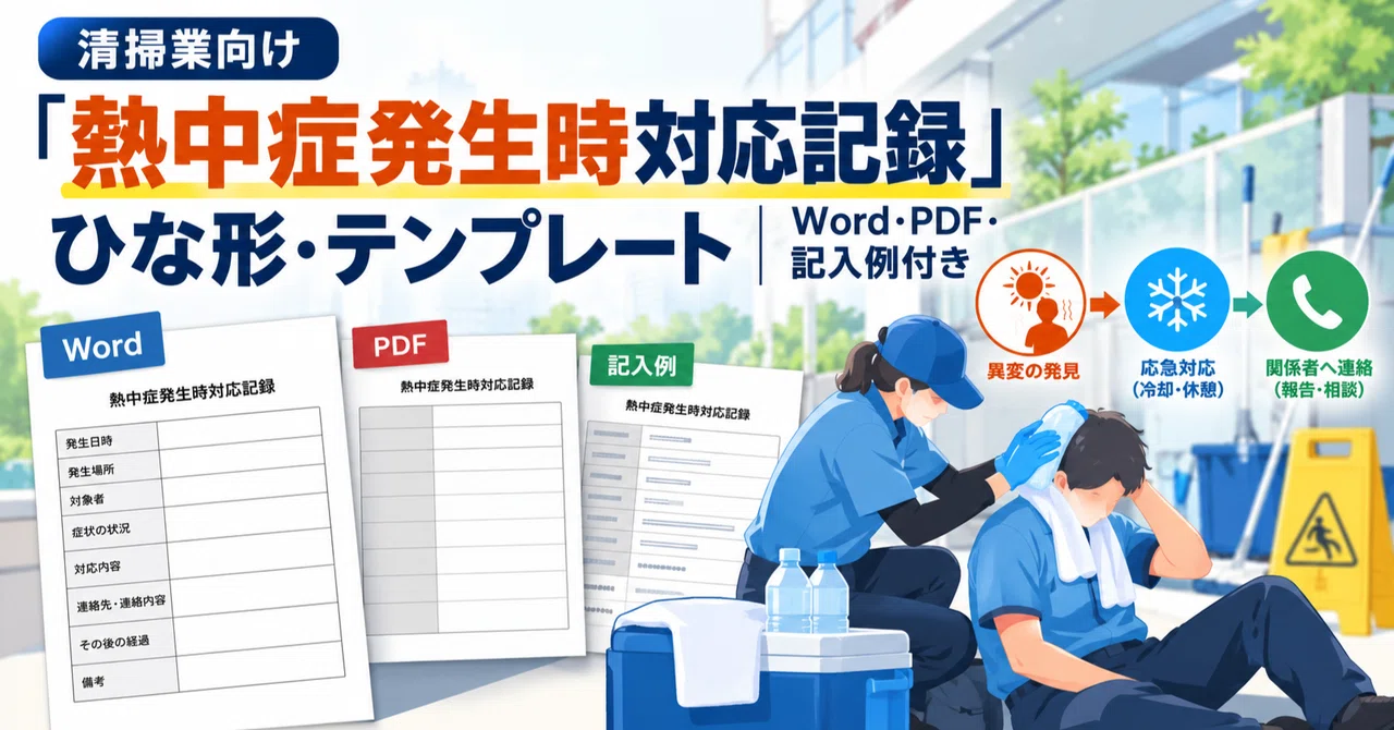 Heatstroke Response Record Template for the Cleaning Industry ...