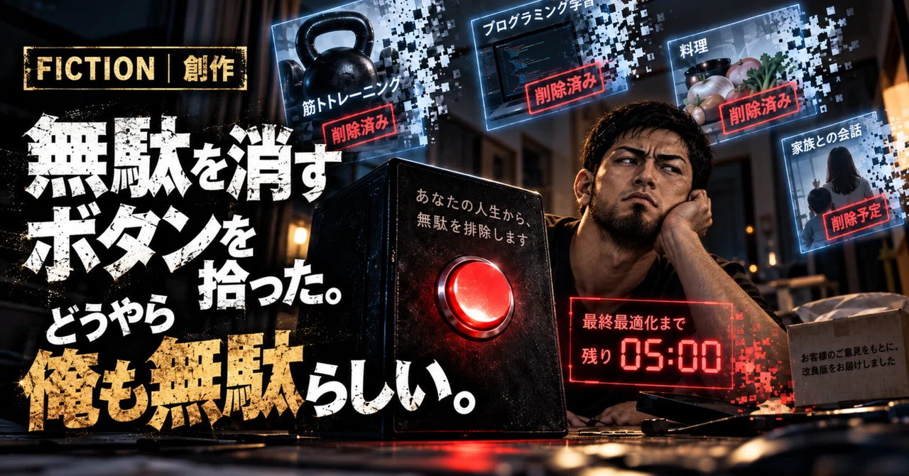 I found a button that erases waste. Apparently, I am waste too.｜無駄野 省吾