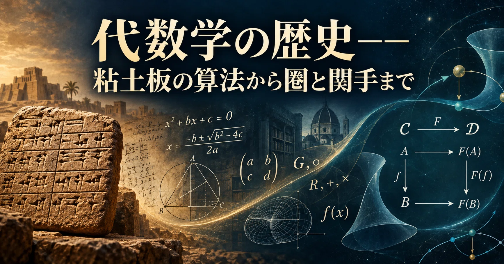 代数学の歴史ーー粘土板の算法から圏と関手まで、その対象はどう拡張