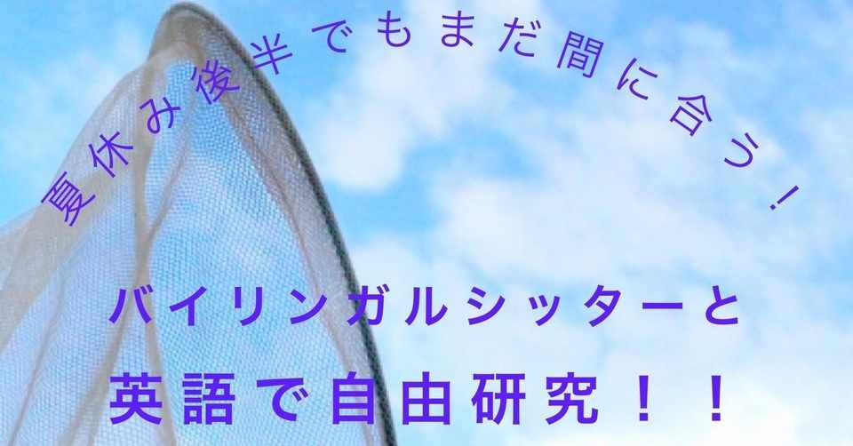 夏休み後半でもまだ間に合う バイリンガルベビーシッターと英語で自由研究 ケアファインダー Note
