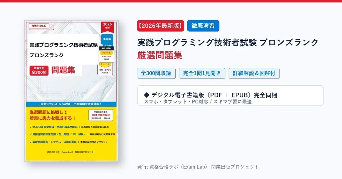 [2026 Latest Edition] Practical Programming Engineer Examination Bronze ...