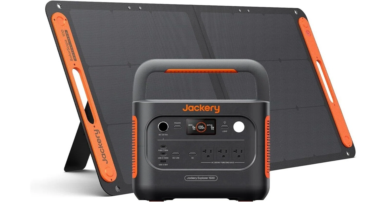 Jackery ポータブル電源 1500 New 100W ソーラーパネル 1枚 2点セット