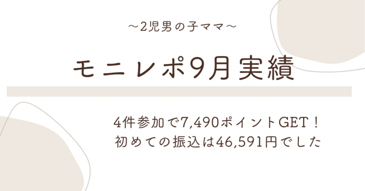 [Monitor Report September Results] Got 7,490 points from 4 ...