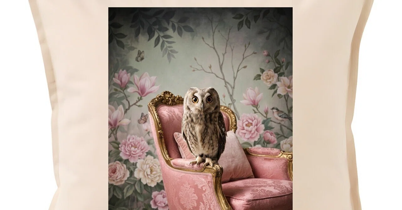 The Scops Owl Rococo Shabby Pink Cushion is now available!｜うちの子ルネサンス ...