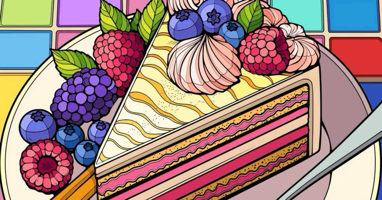[Coloring] I colored a berry-filled cake｜HINAKA 塗り絵アカウント