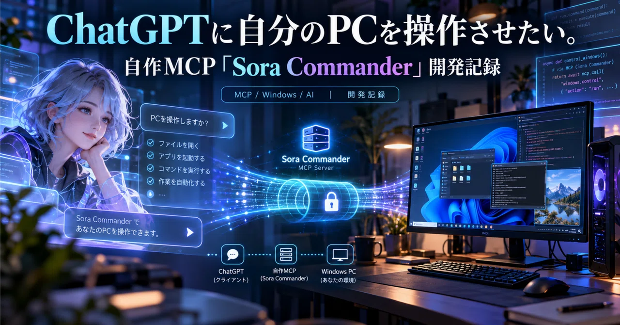 I want ChatGPT to control my PC. Development record of the custom MCP ...