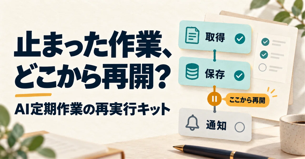 Relaunch Kit for When AI Scheduled Tasks Stop Mid-Process｜AI実務整理室