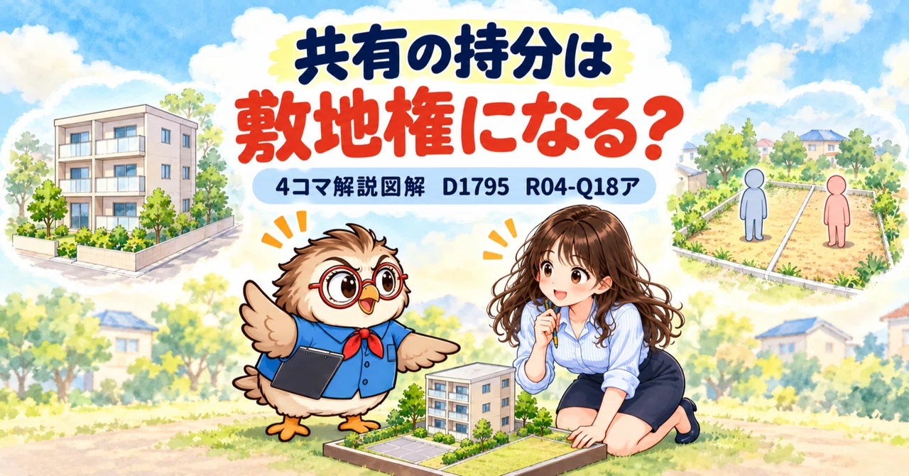 土地家屋調査士試験　 敷地権と区分所有法 すっきり！まるわかりゼミ　四冊セット 土地家屋調査士受験生向け】4コマ解説図解D1795～R04-Q18ア～｜みもっさん