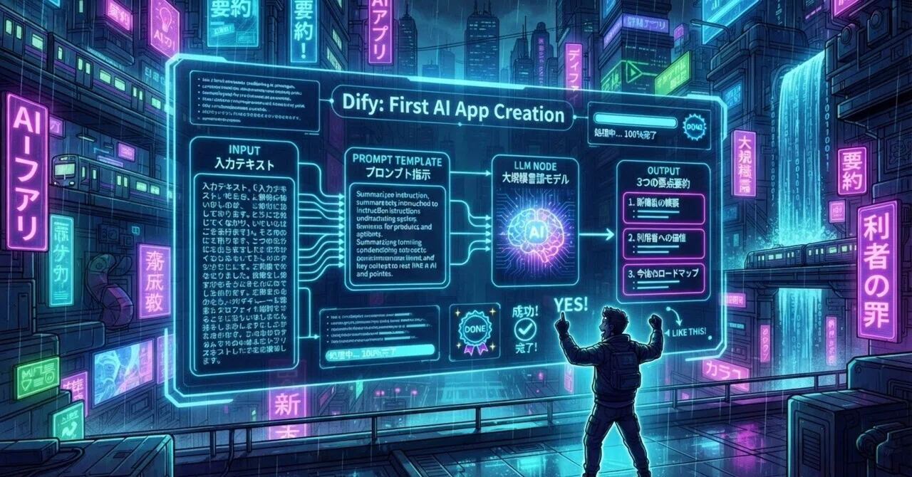 Let's build your first AI app with Dify! How to summarize text into 3 ...