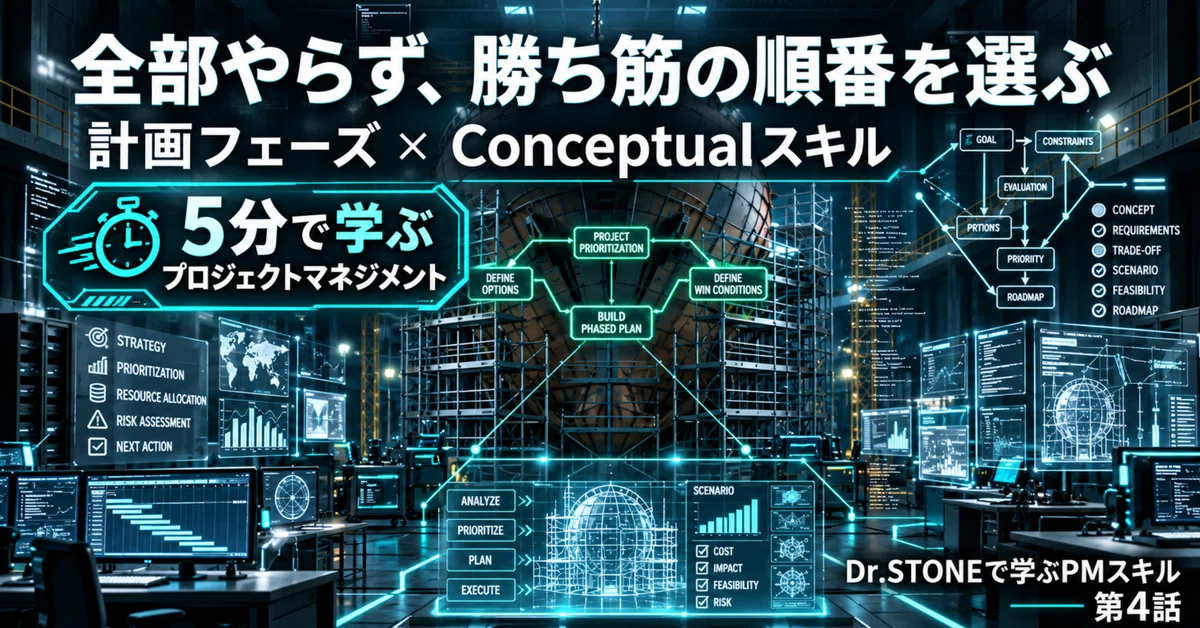 [Learning Project Management from Dr. STONE #04] Don't do everything ...