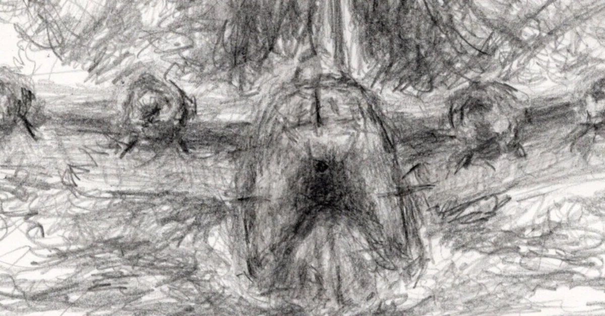 作家「J.F.R. ALCON」鉛筆画 鉛筆画】緊急離水！ 迫りくる脅威からの脱出！ 絵コンテ風の感じで