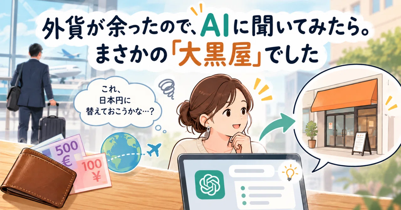 I had leftover foreign currency, so I asked AI. To my surprise, it was ...