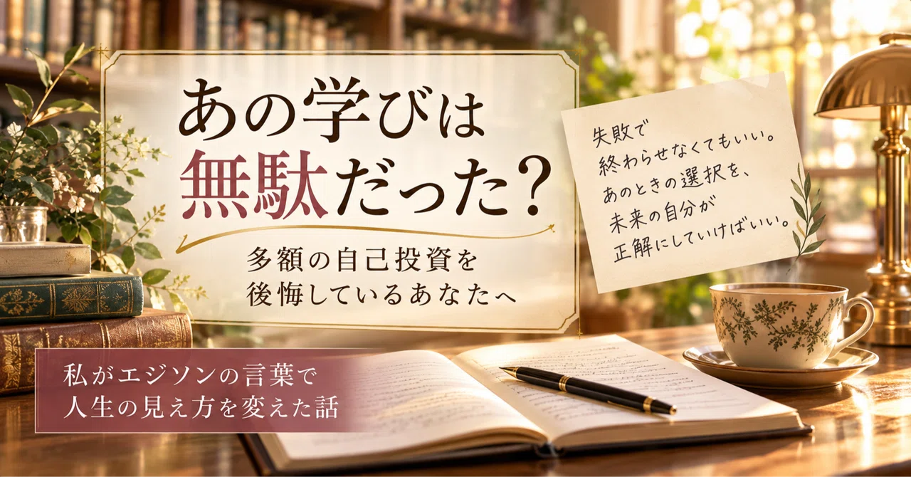 あの学びは無駄だった？ 多額の自己投資を後悔しているあなたへ