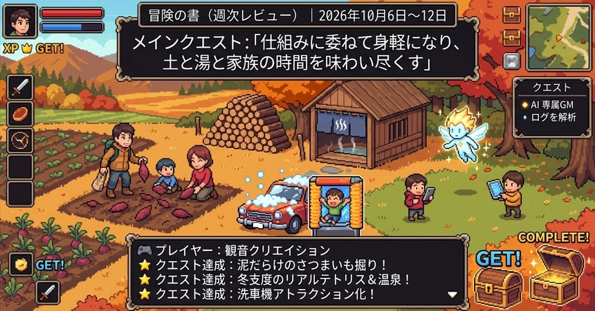 Adventure Log (Weekly Review) | October 6–12, 2026: Main Quest ...