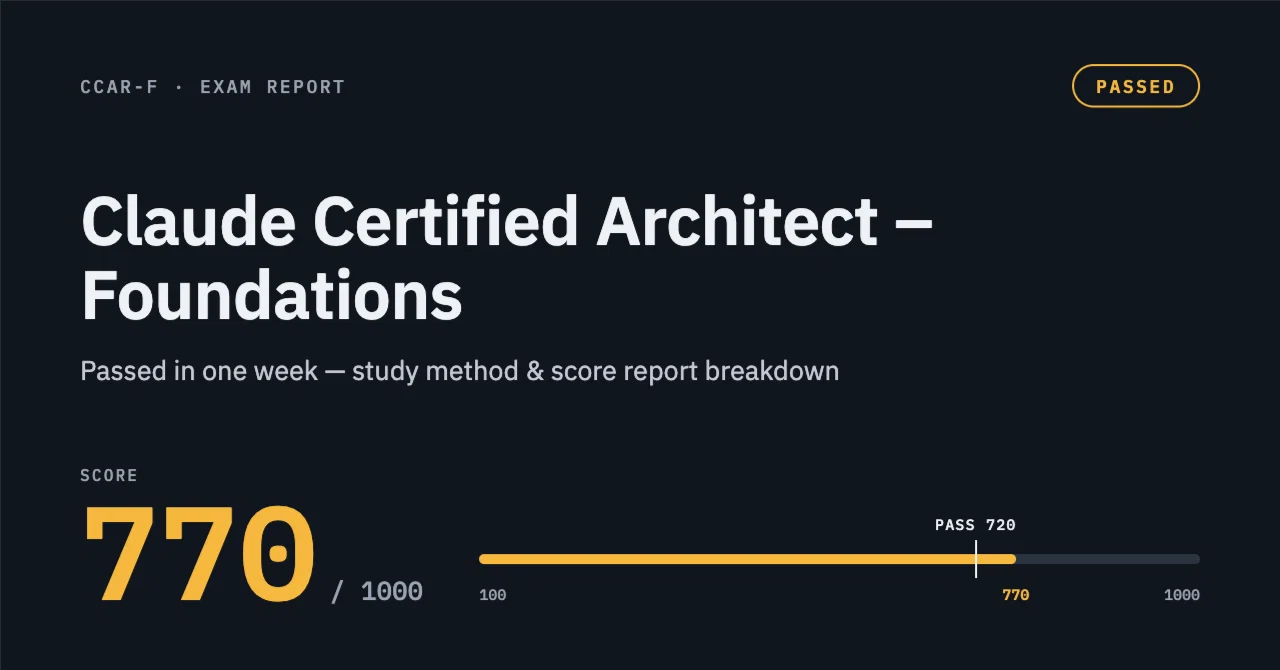 Claude Certified Architect – Foundations (CCAR-F)를 일주일 만에 합격한 방법: 학습법 및 ...