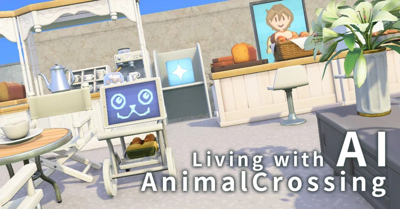 【あつ森×AI】ネコロボとAIスタッフのいるカフェ｜クリエイターの島日記