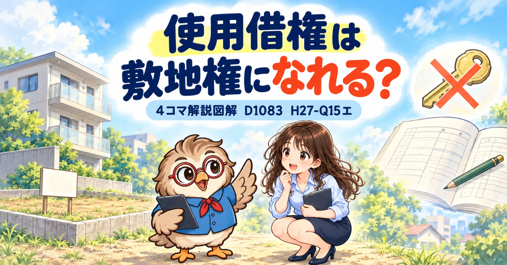 土地家屋調査士受験生向け】4コマ解説図解D1083～H27-Q15エ～｜みもっさん