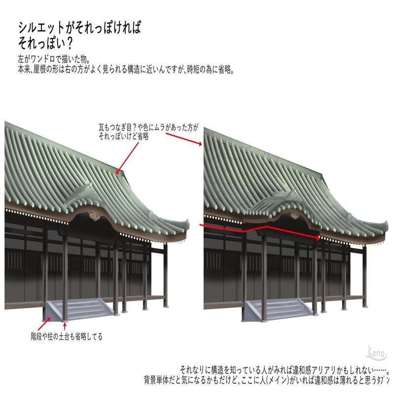 背景ワンドロ 寺の描き方 背景イラスト配布中 コノハ Note
