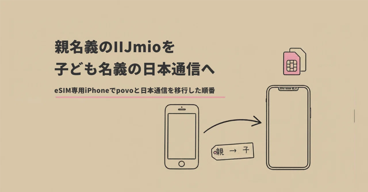 Transferring IIJmio from Parent's Name to Japan Communications in Child ...