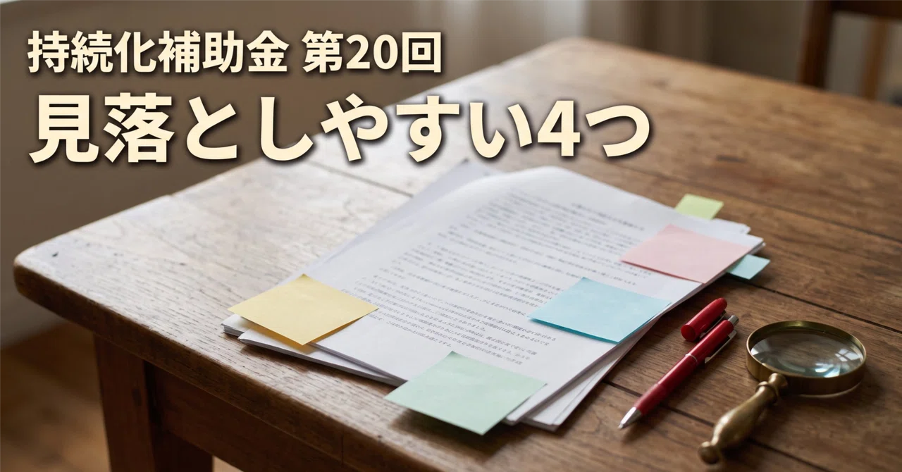 持続化補助金 第20回で見落としやすい4つの変更点｜上限は前回と同じ、でも経費の組…