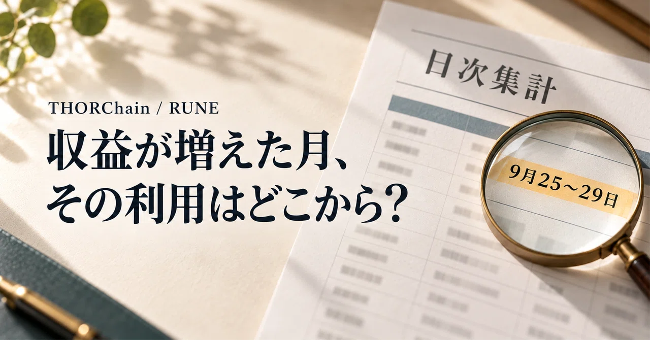 THORChainの収益が増えた月、その利用は何から生まれた？