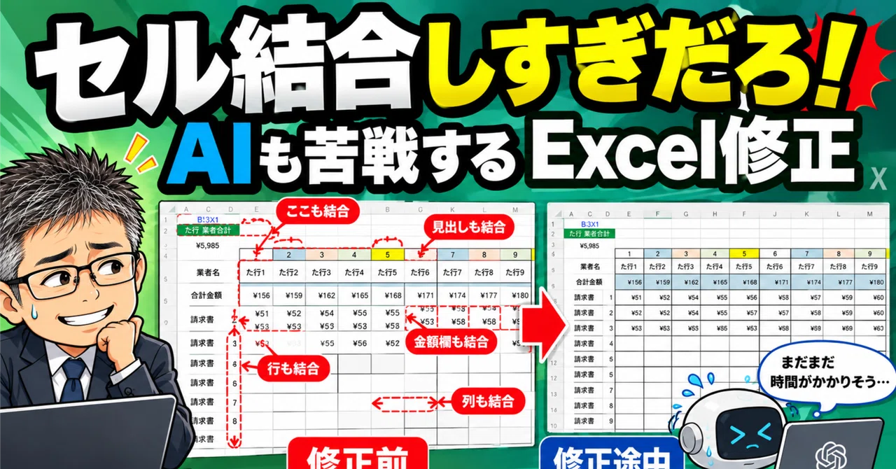 Past me, you merged way too many cells (lol) - Excel fixes that even AI ...