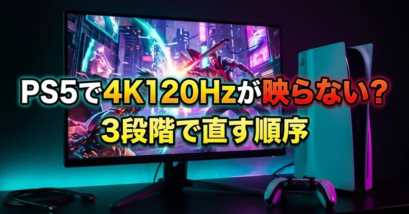 PS5で4K120Hzが映らない？3段階で直す順序