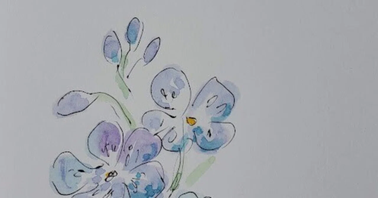 [October 13] Flower 🌸 Vanda (Jade Orchid) 🌸 Illustration drawn in 5 ...