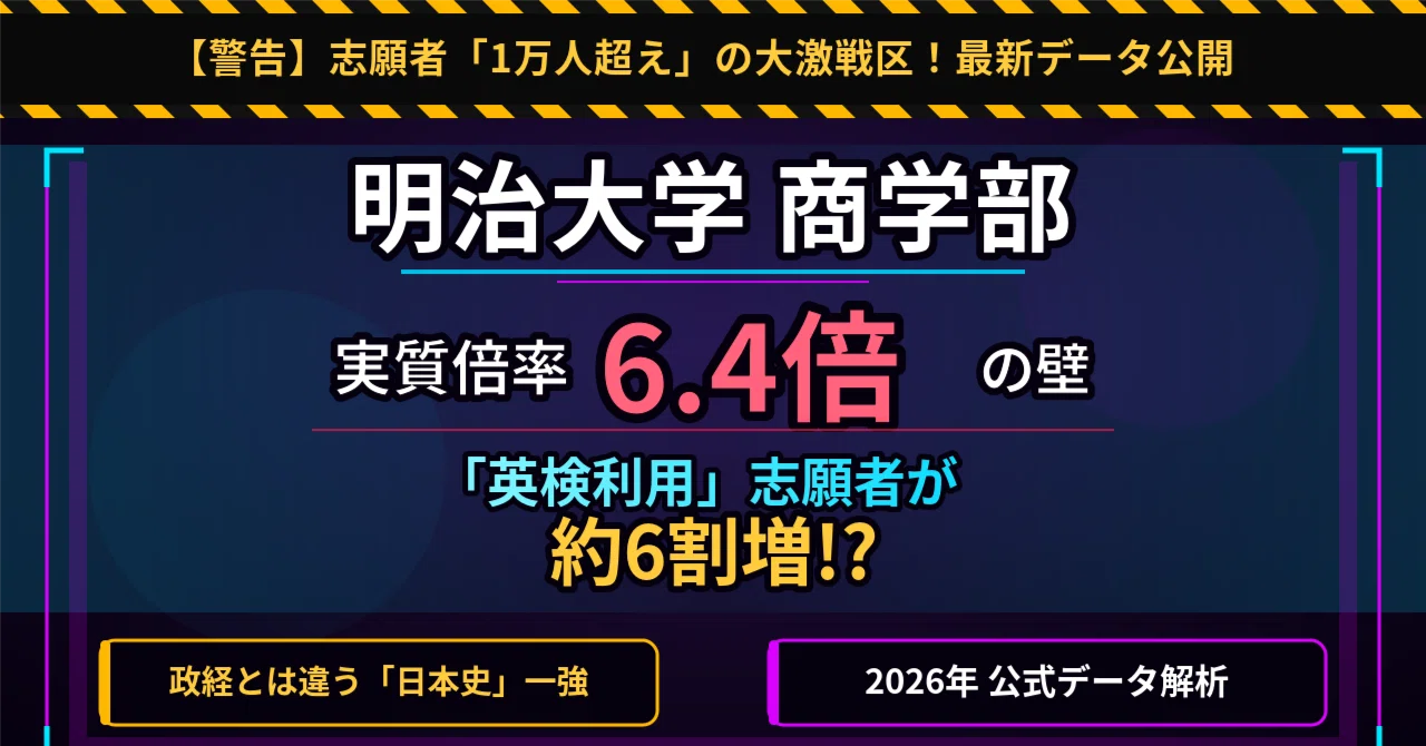 2027年度入試対応】明治大学 商学部をデータで攻略！「倍率6.4倍」の壁
