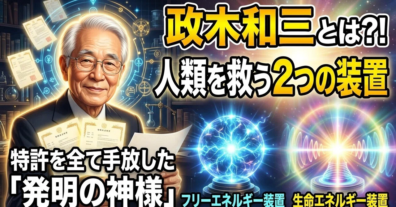 政木和三とは⁈特許を手放した「発明の神様」と、『人類を救う2つの装置