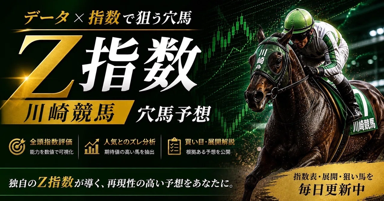 【地方競馬 穴馬】川崎8R・12R｜Z指数で見抜く“穴馬2頭”（2026/10/14）｜競馬穴馬予想《指数が全て》メンバーシップ有り ...