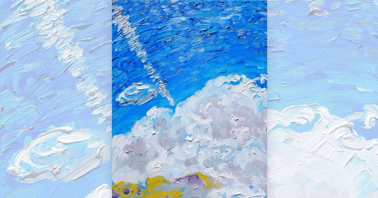 18㎝角「夏雲と田んぼ道　１」油彩・原画・アートパネル・S0 本当はね・・ 素直になれなかった あの頃・・星空の下で【原画