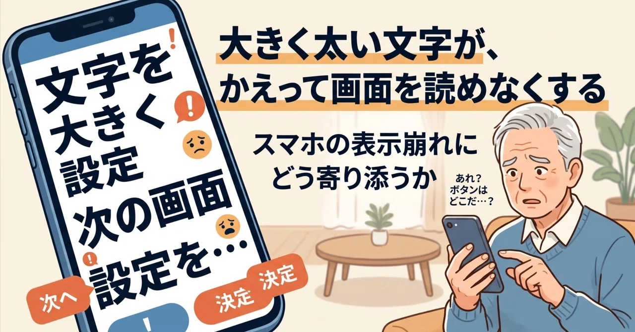 Large, bold text can actually make a screen unreadable｜きりしま