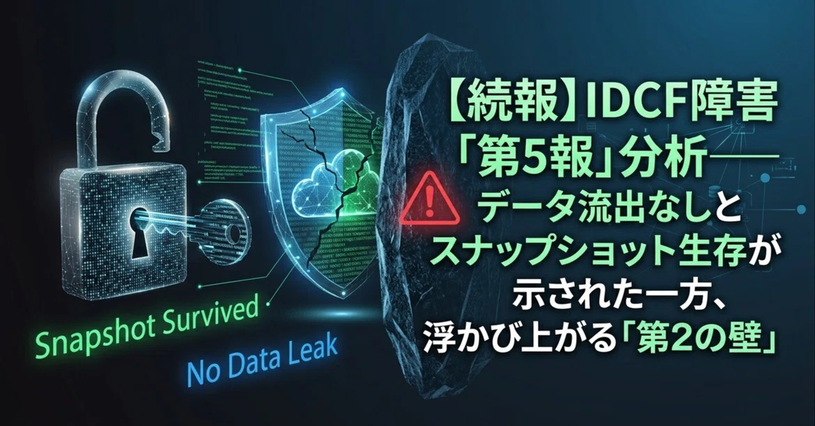 [Follow-up] IDCF Incident 