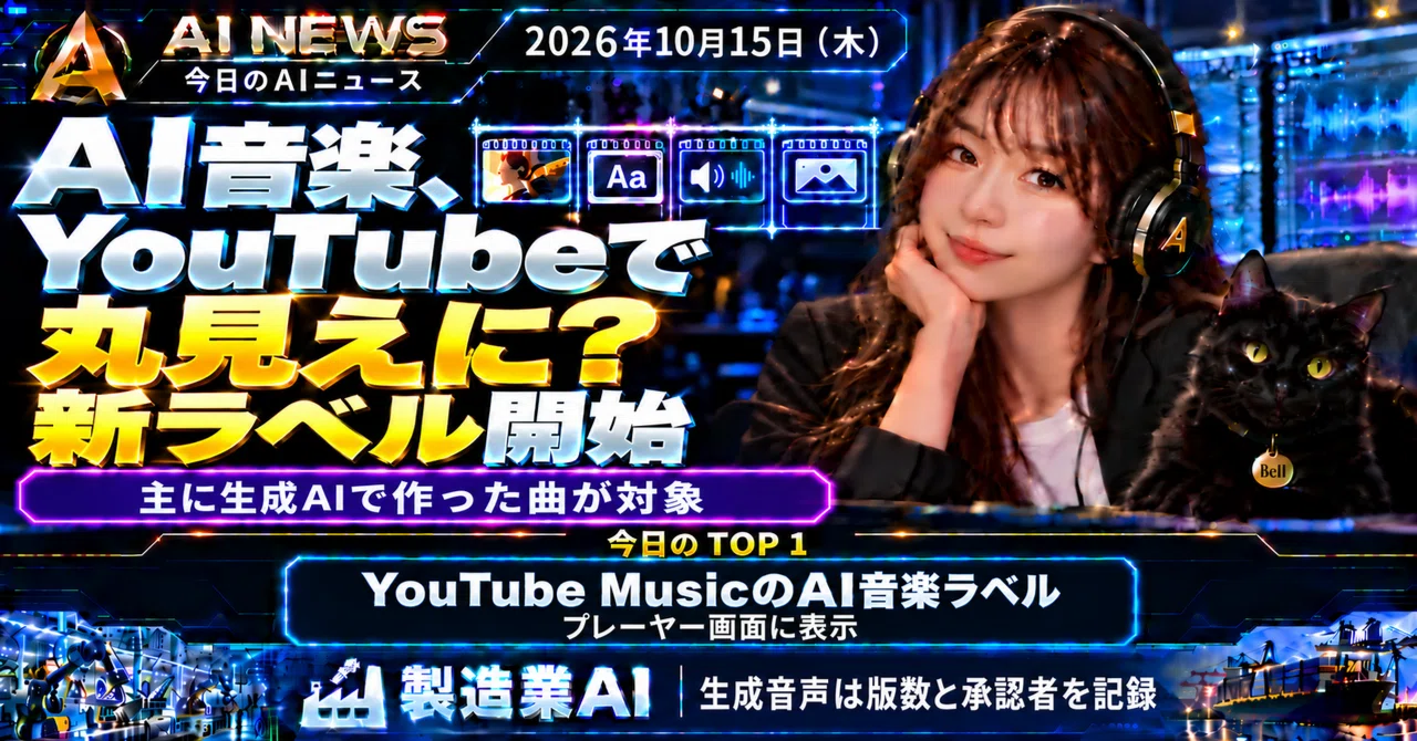 AI Creator News | October 15, 2026 (Thu) [AI Music, Exposed on YouTube ...