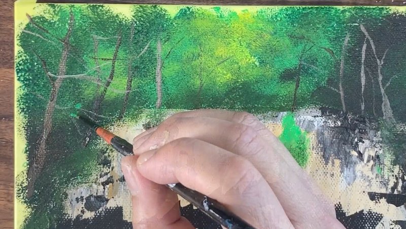 アクリル絵の具を使用した 夏の滝 の描き方 初心者が簡単に絵を描く方法 Junya Art Note