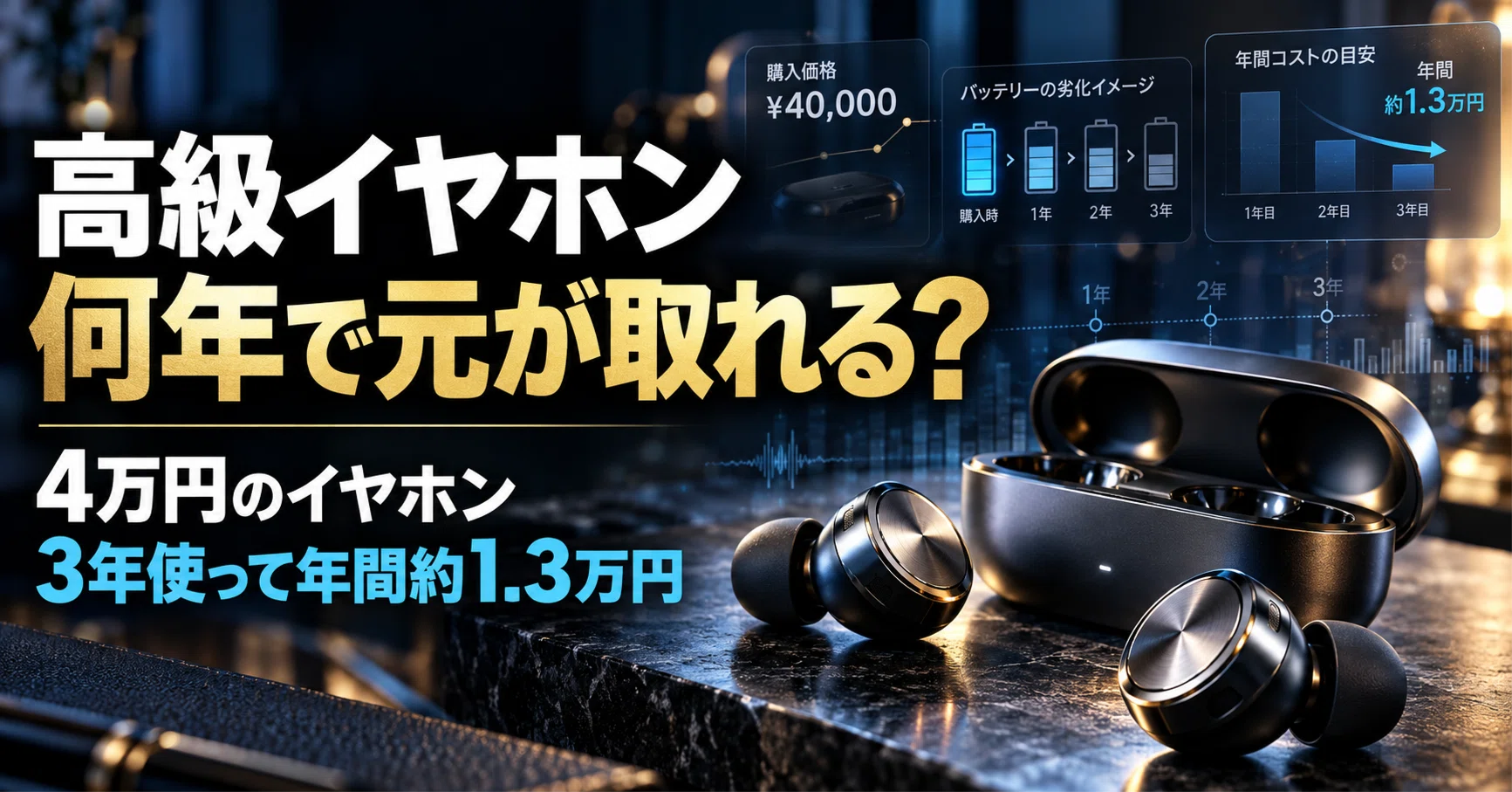 高級ワイヤレスイヤホンは、何年使えば元が取れるのか