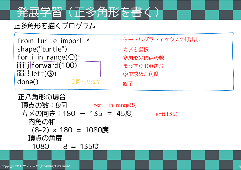 鬼滅の刃で学ぶpythonプログラミング 蛇の呼吸 壱ノ型 亀演舞 かめえんぶ プログラミング教室テクノロ Note