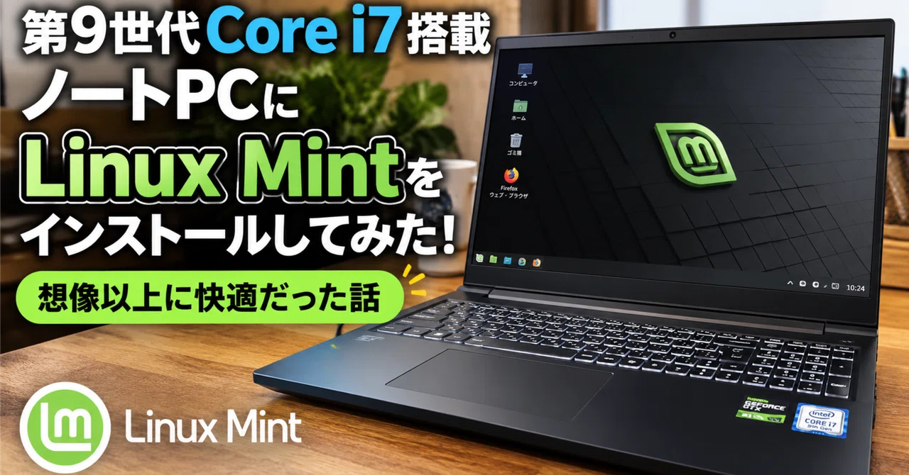 第9世代Core i7搭載ノートPCにLinux Mintをインストールしてみた！想像