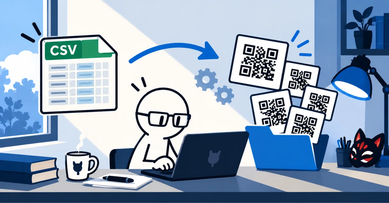 I made a tool to create QR codes in bulk from CSV｜比良川きつね