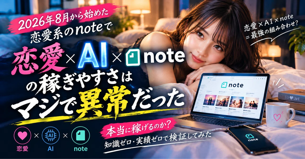 恋愛×AI×noteの稼ぎやすさはマジで異常である。